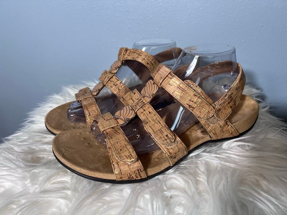 Vionic Rest Cork Amber Sandal Adjustable Walking Orthotic Arch Support  11 READ